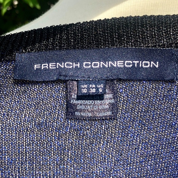 French Connection Deco Metallic Knit Dress Sz 6 - Picture 3 of 6